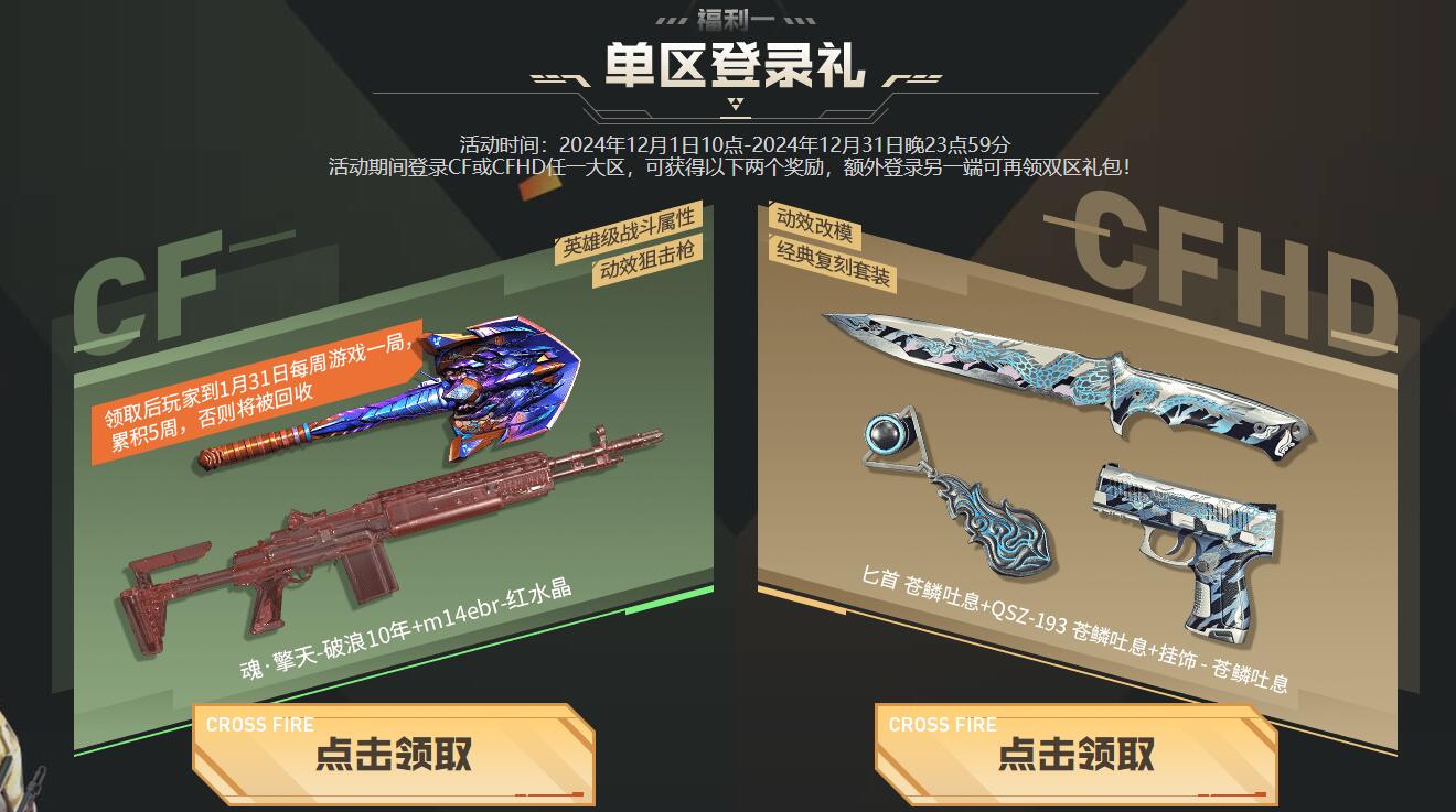 單區登錄獎勵示例