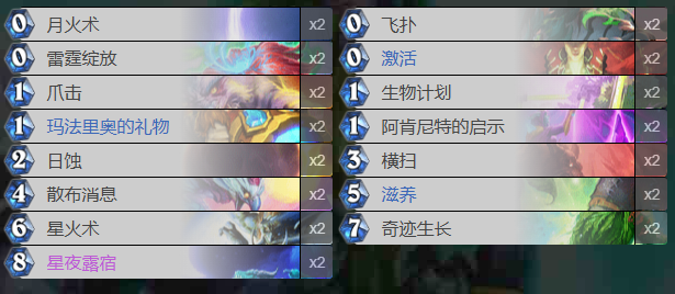 德魯伊快攻卡組示意圖