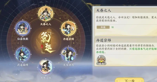 天賦選擇界面