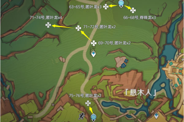 懸木人北側路線圖