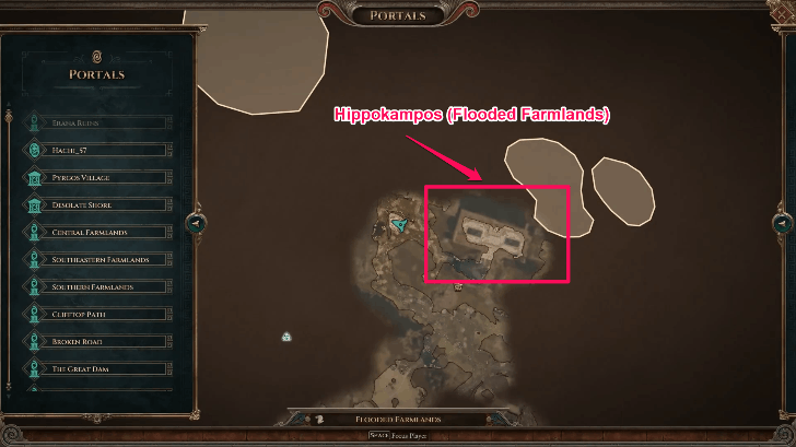 廢墟中央雕像位置