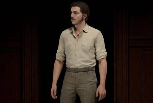 稀疏八字胡、鬢角