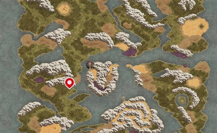 巖山洞窟南邊森林位置