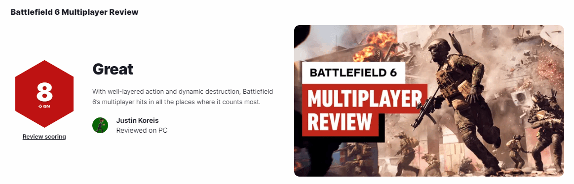 IGN給《戰(zhàn)地6》打5分？戰(zhàn)役模式平平無奇，但大逃殺8分真香-景澄手游網(wǎng)