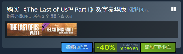 最后生還者重制版steam史低多少錢?6折特惠