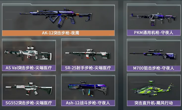槍械皮膚對比圖