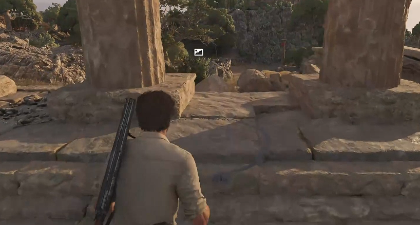 柱子間的拍攝角度