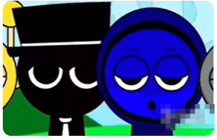 藍黑角色互動圖