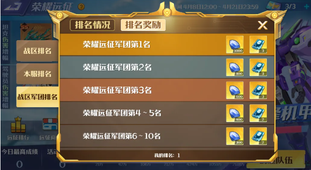 榮耀遠征戰區界面