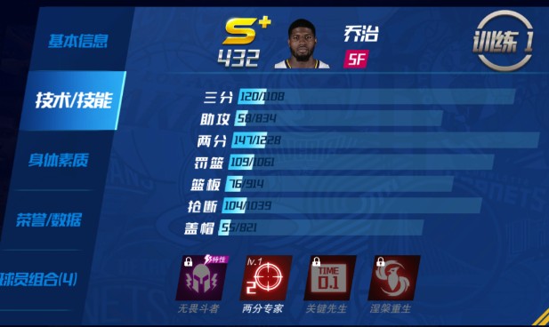 保羅·喬治屬性界面示意圖