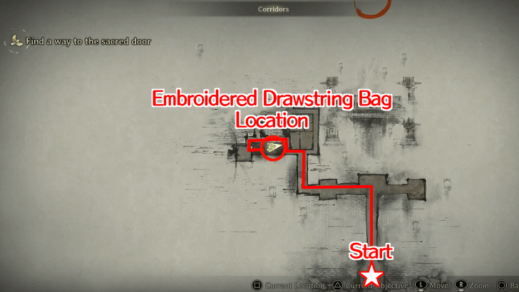 刺繡束口袋細節