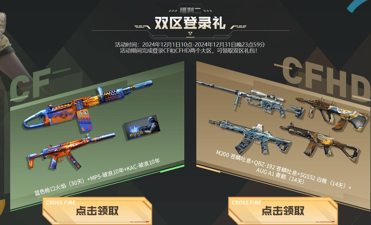 雙區登錄獎勵示例