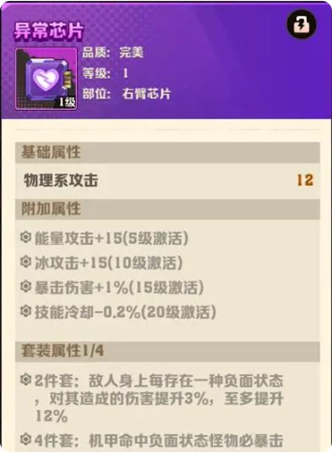 異常芯片套裝屬性
