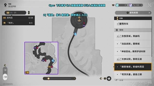 可見戰利品分布區域示意圖