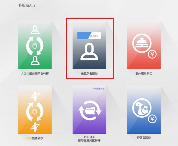 改名服務選項示意圖