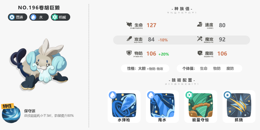 洛克王國手游卷胡巨獺強度如何?詳細介紹