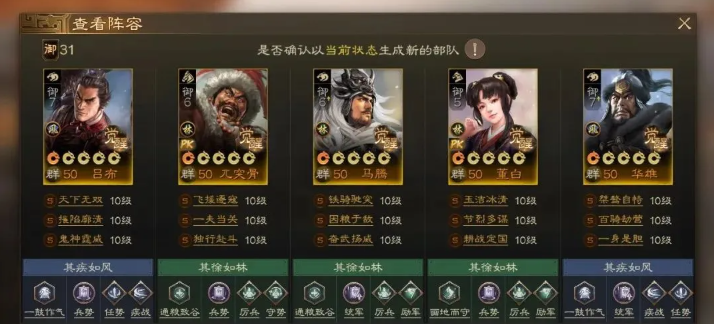 董白群騎陣容