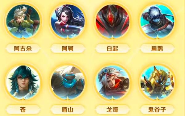 打野位候選英雄展示圖