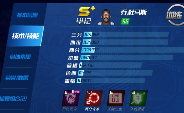 喬·杜馬斯屬性界面示意圖