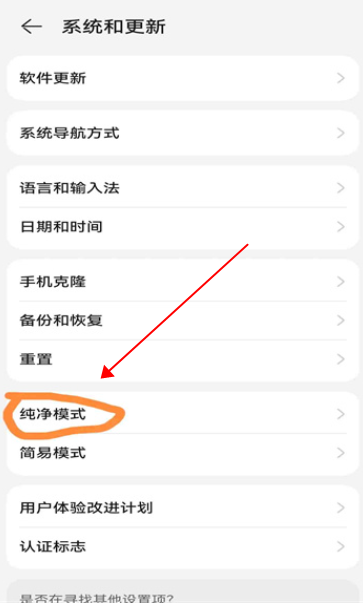 關(guān)閉純凈模式