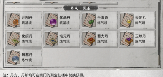 練氣-筑基丹方列表