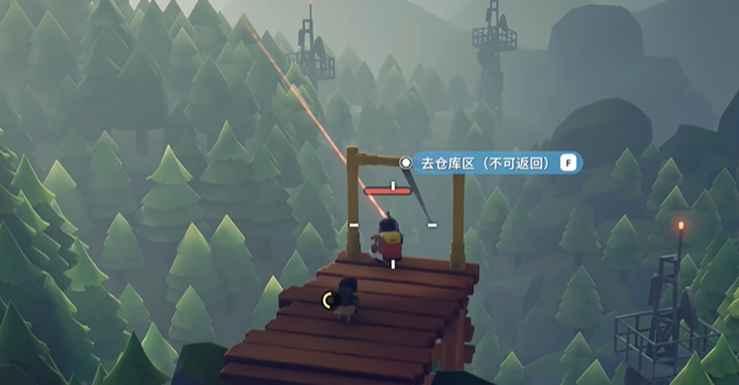 滑索通往倉(cāng)庫(kù)區(qū)