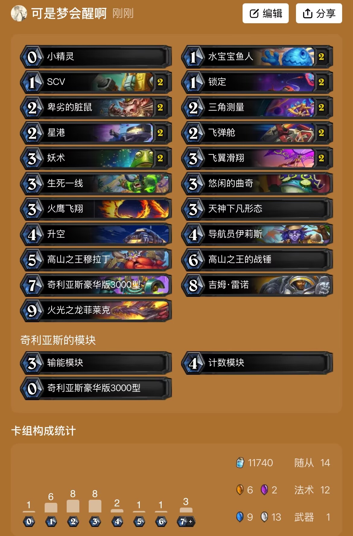 爐石傳說星艦控制薩卡組代碼分享