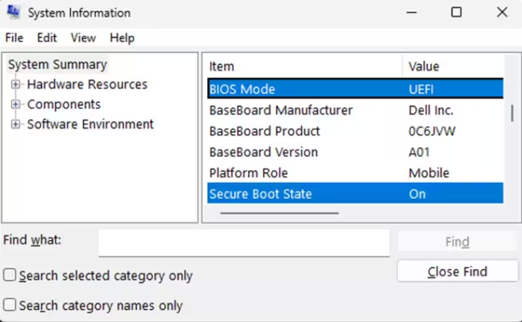 系統信息查看示意圖
