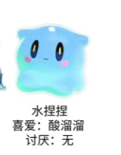 水捏捏食物喜好示意圖