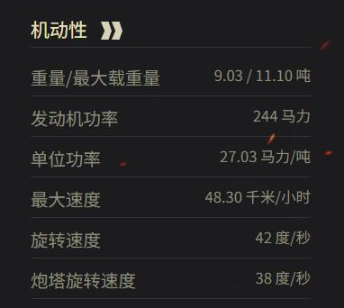 T1E6機(jī)動(dòng)性參數(shù)
